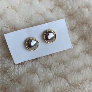 Gold and silver stud earrings